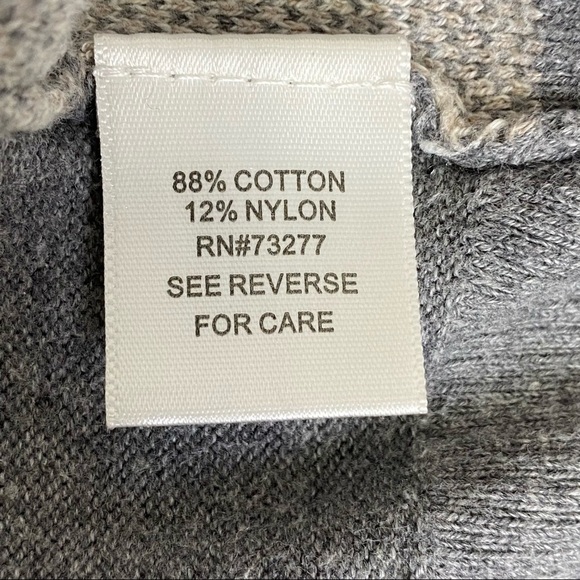 Croft & Barrow Geometric Print Sweater PS Light Gray Tan Button Down Casual - Picture 9 of 12